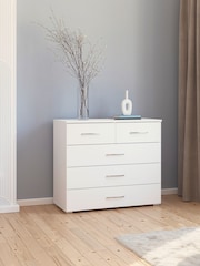 Rauch White Reflection Chest of 5 Drawer Drawers - Image 1 of 3
