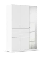 Rauch White Laika Wood and Mirror Semi Fitted 5 Door, 2 Drawer Wardrobe - Image 4 of 5