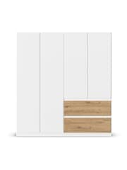 Rauch White Oak Fosta Wood Semi Fitted 4 Door Wardrobe - Image 2 of 4
