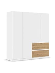 Rauch White Oak Fosta Wood Semi Fitted 4 Door Wardrobe - Image 3 of 4
