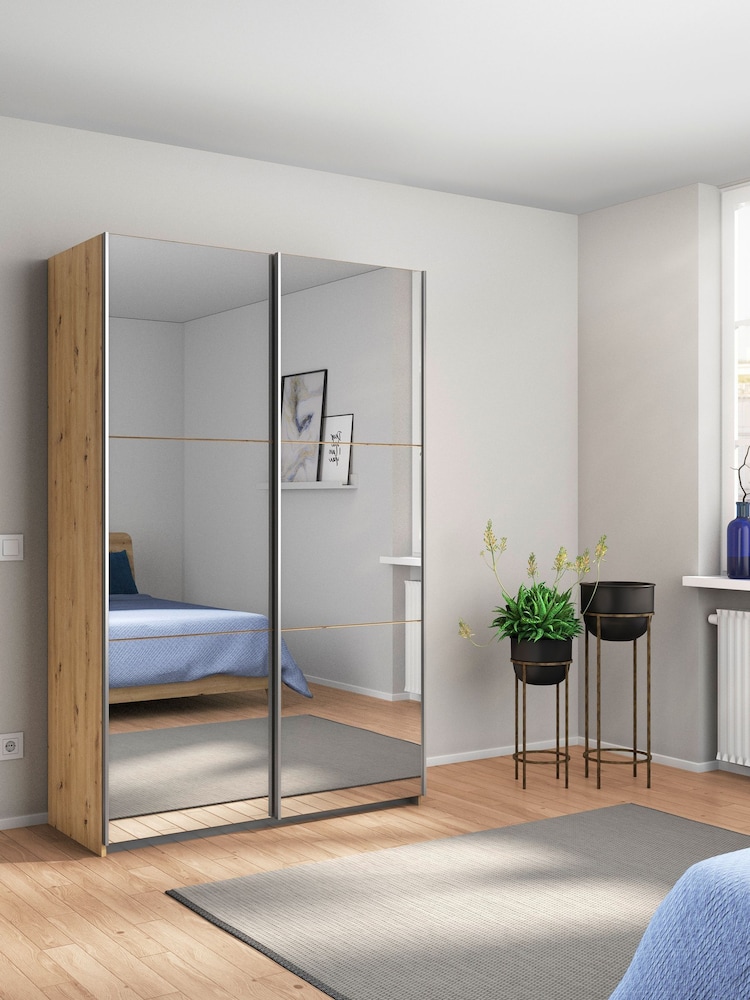 Rauch Natural Reflection Mirror Sliding Semi Fitted 1.3m Sliding Wardrobe - Image 1 of 5