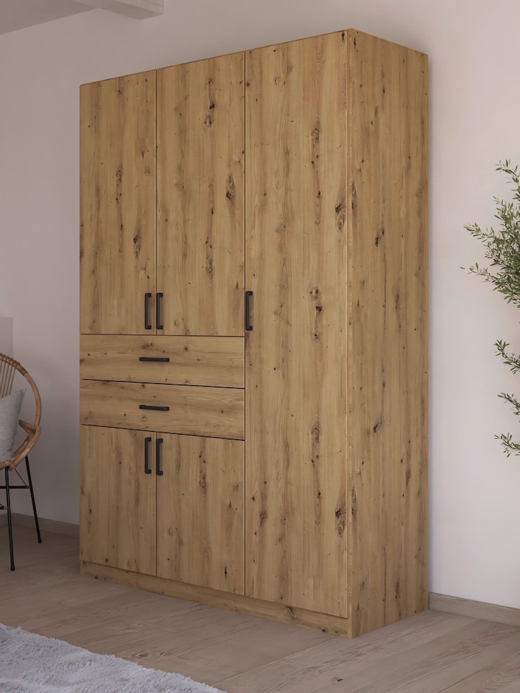 Rauch Natural Laika Wood Semi Fitted 5 Door, 2 Drawer Wardrobe - Image 1 of 4