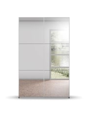 Rauch Grey Reflection Mirror Sliding Semi Fitted 1.3m Sliding Wardrobe with Additional Interior Shelves - Image 2 of 5
