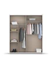 Rauch Grey Reflection Mirror Sliding Semi Fitted 1.3m Sliding Wardrobe with Additional Interior Shelves - Image 4 of 5