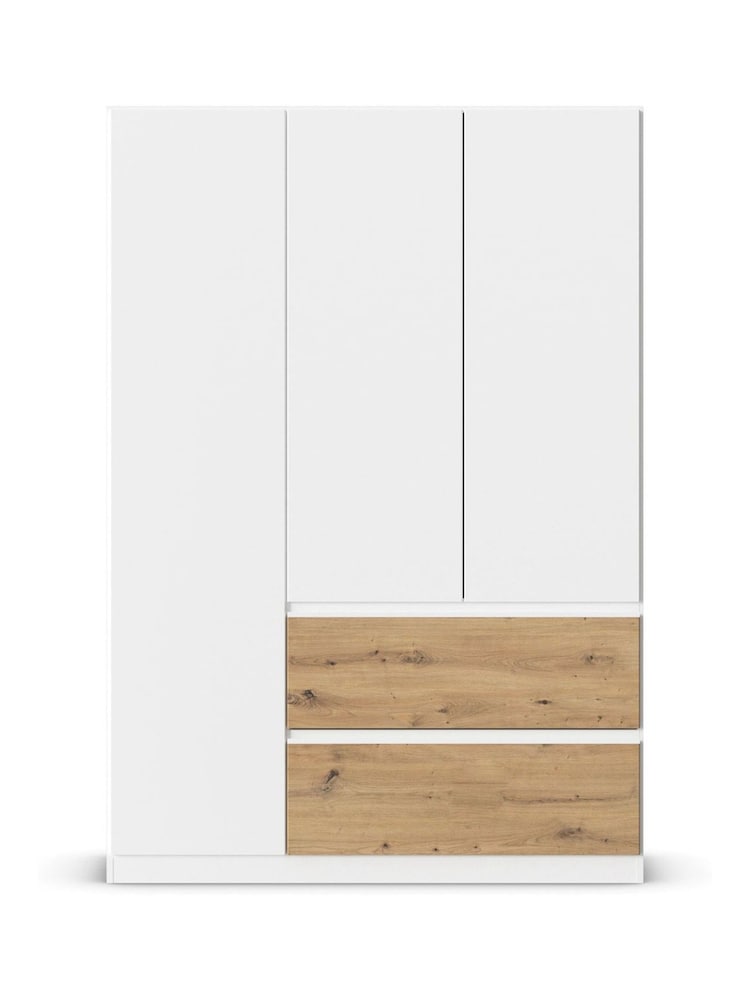 Rauch White Oak Fosta Wood Semi Fitted Triple Wardrobe - Image 2 of 4