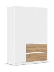 Rauch White Oak Fosta Wood Semi Fitted Triple Wardrobe - Image 3 of 4