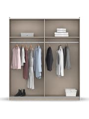 Rauch Grey Reflection Mirror Sliding Semi Fitted 1.3m Sliding Wardrobe - Image 4 of 5