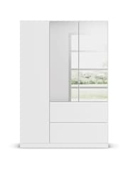 Rauch White Joelle Wood and Mirror Triple Semi Fitted Wardrobe - Image 2 of 6