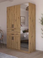 Rauch Natural Laika Wood and Mirror Semi Fitted 5 Door, 2 Drawer Wardrobe - Image 1 of 4