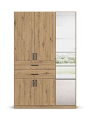 Rauch Natural Laika Wood and Mirror Semi Fitted 5 Door, 2 Drawer Wardrobe - Image 2 of 4