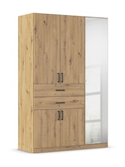 Rauch Natural Laika Wood and Mirror Semi Fitted 5 Door, 2 Drawer Wardrobe - Image 3 of 4