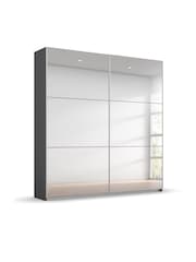 Rauch Grey Reflection Mirror Sliding Semi Fitted 1.8m Sliding Wardrobe with Additional Interior Shelves - Image 3 of 6