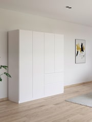 Rauch White Joelle Wood Semi Fitted 4 Door Wardrobe - Image 1 of 6