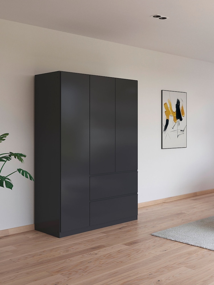 Rauch Grey Fosta Wood Semi Fitted Triple Wardrobe - Image 1 of 4