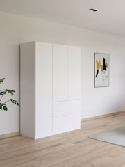 Rauch White Joelle Wood Semi Fitted Triple Wardrobe - Image 1 of 6