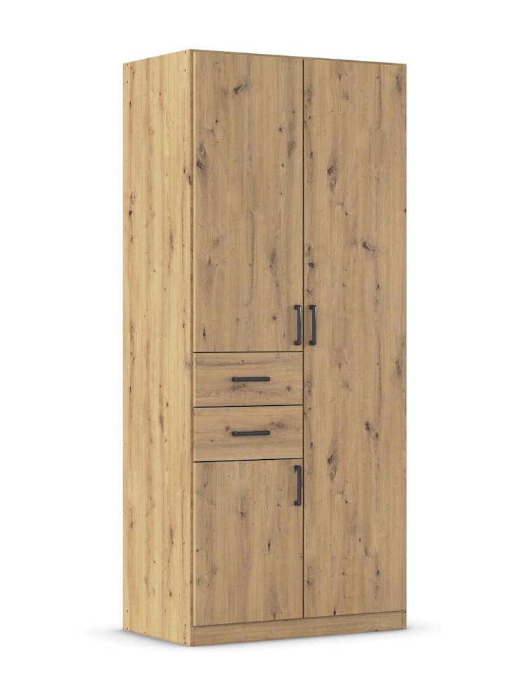 Rauch Natural Laika Wood Semi Fitted Triple, 2 Drawers Wardrobe - Image 3 of 4