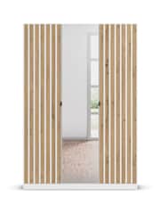 Rauch White Genova Wood and Mirror Triple Semi Fitted Wardrobe - Image 2 of 5