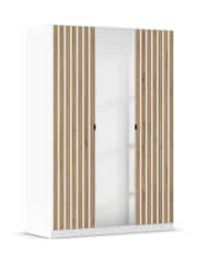 Rauch White Genova Wood and Mirror Triple Semi Fitted Wardrobe - Image 3 of 5
