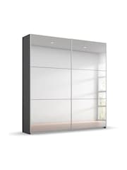 Rauch Grey Reflection Mirror Sliding Semi Fitted 1.8m Sliding Wardrobe - Image 3 of 5