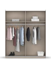 Rauch Grey Reflection Mirror Sliding Semi Fitted 1.8m Sliding Wardrobe - Image 4 of 5