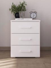 Rauch White Laika 3 Drawer Bedside Table - Image 1 of 3