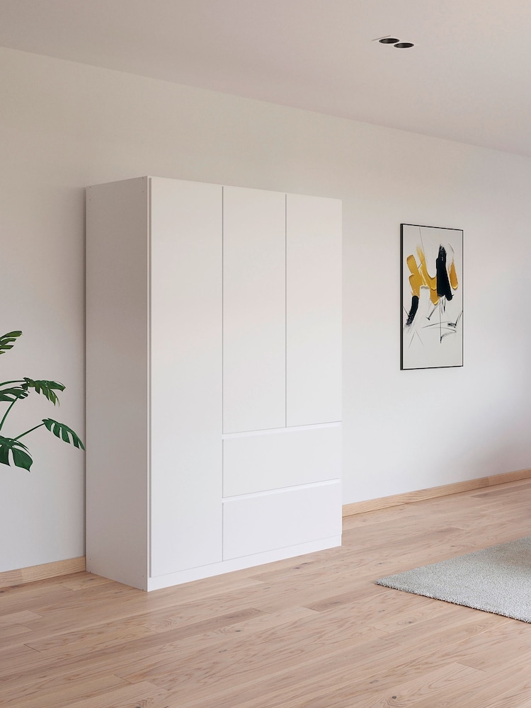 Rauch White Fosta Wood Semi Fitted Triple Wardrobe - Image 1 of 5