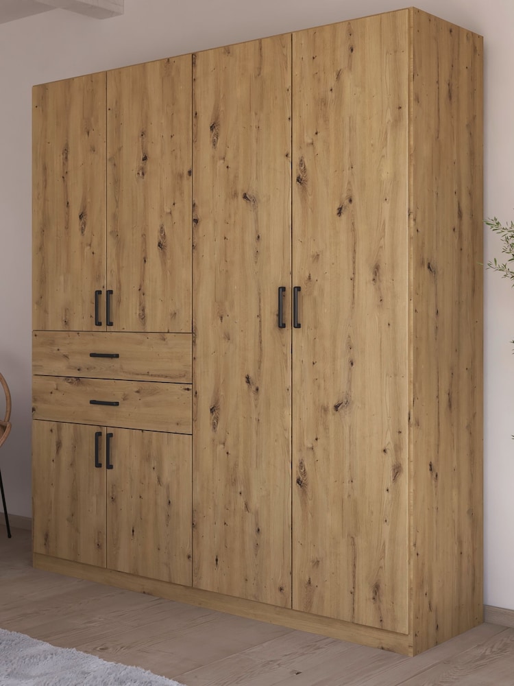Rauch Natural Laika Wood Semi Fitted 6 Door, 2 Drawer Wardrobe - Image 1 of 4