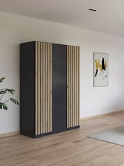 Rauch Grey Genova Wood and Mirror Triple Semi Fitted Wardrobe - Image 1 of 4