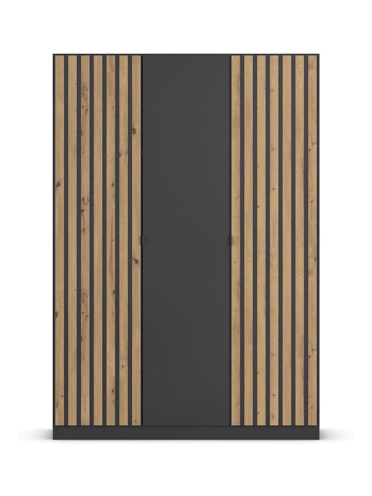 Rauch Grey Genova Wood and Mirror Triple Semi Fitted Wardrobe - Image 2 of 4