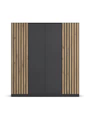 Rauch Grey Genova Wood and Mirror 4 Door Semi Fitted Wardrobe - Image 2 of 4