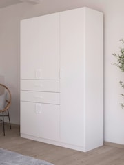 Rauch White Laika Wood Semi Fitted 5 Door, 2 Drawer Wardrobe - Image 1 of 5