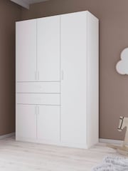 Rauch White Laika Wood Semi Fitted 5 Door, 2 Drawer Wardrobe - Image 2 of 5