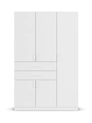 Rauch White Laika Wood Semi Fitted 5 Door, 2 Drawer Wardrobe - Image 3 of 5