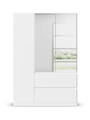 Rauch White Fosta Wood and Mirror Semi Fitted Triple Wardrobe - Image 2 of 6