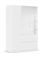 Rauch White Fosta Wood and Mirror Semi Fitted Triple Wardrobe - Image 3 of 6