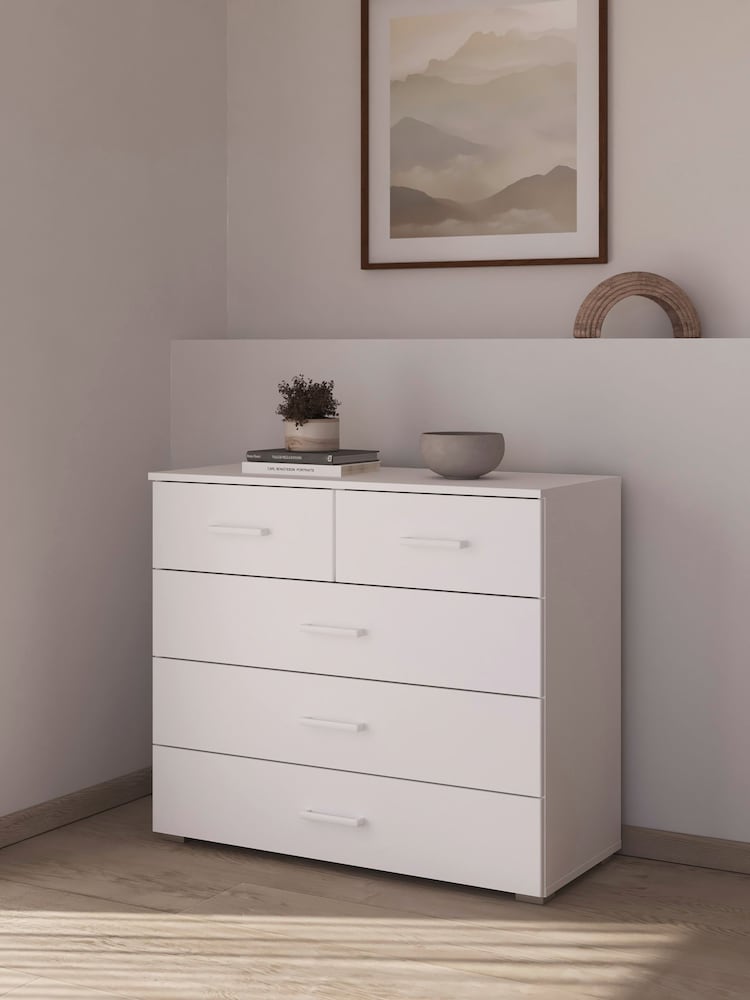 Rauch White Laika Chest of 5 Drawer Drawers - Image 1 of 3