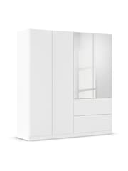 Rauch White Joelle Wood and Mirror 4 Door Semi Fitted Wardrobe - Image 3 of 6