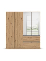 Rauch Natural Fosta Wood and Mirror Semi Fitted 4 Door Wardrobe - Image 2 of 4