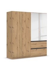 Rauch Natural Fosta Wood and Mirror Semi Fitted 4 Door Wardrobe - Image 3 of 4