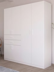 Rauch White Laika Wood Semi Fitted 6 Door, 2 Drawer Wardrobe - Image 1 of 4