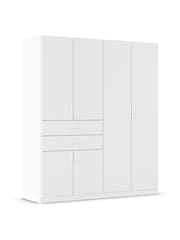 Rauch White Laika Wood Semi Fitted 6 Door, 2 Drawer Wardrobe - Image 3 of 4
