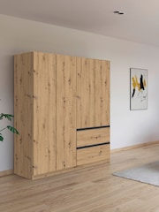 Rauch Natural Fosta Wood Semi Fitted 4 Door Wardrobe - Image 1 of 4
