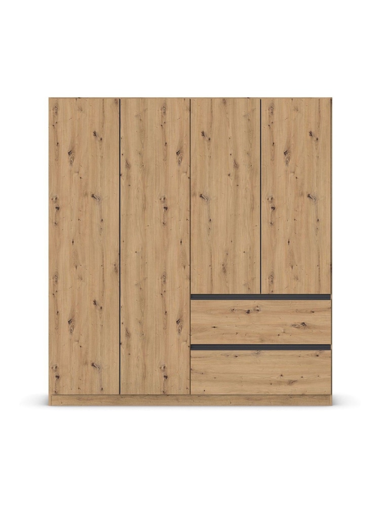 Rauch Natural Fosta Wood Semi Fitted 4 Door Wardrobe - Image 2 of 4