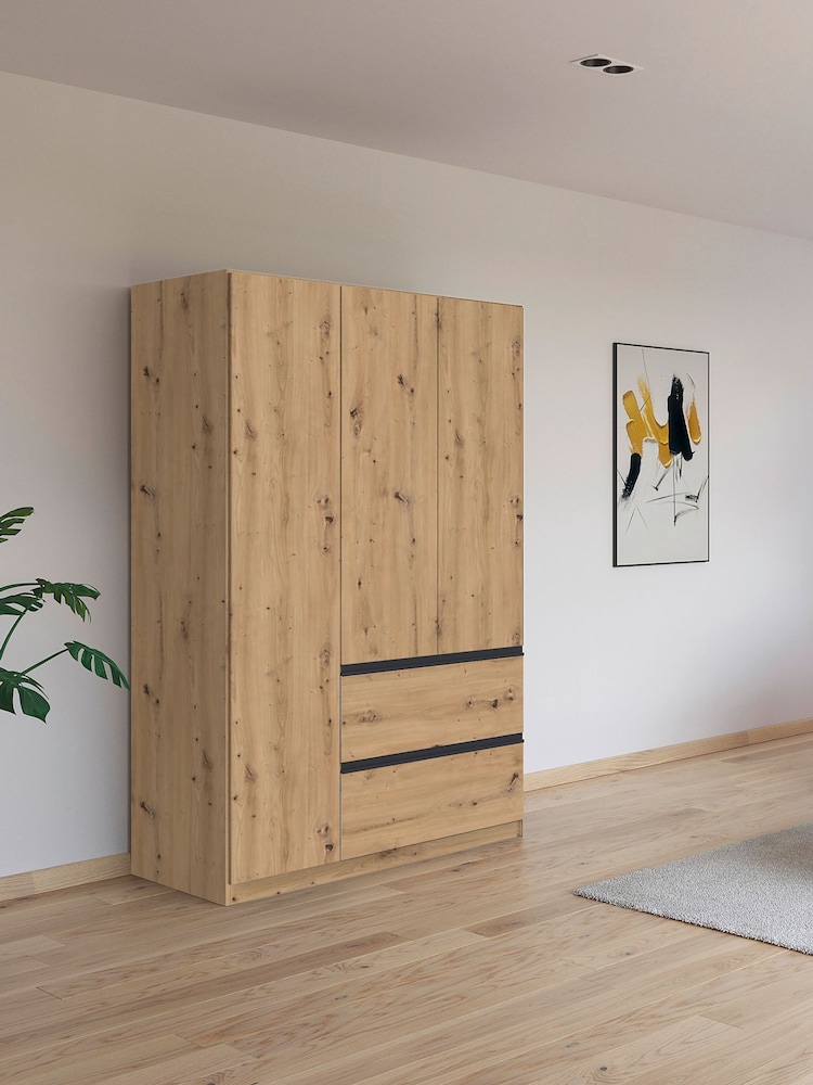 Rauch Natural Fosta Wood Semi Fitted Triple Wardrobe - Image 1 of 4