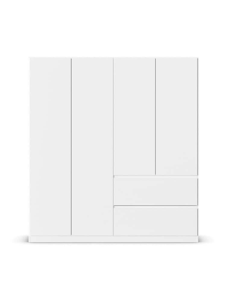Rauch White Fosta Wood Semi Fitted 4 Door Wardrobe - Image 2 of 5