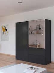 Rauch Grey Fosta Wood and Mirror Semi Fitted 4 Door Wardrobe - Image 1 of 4