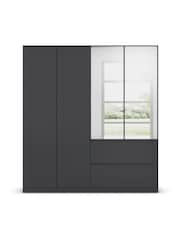 Rauch Grey Fosta Wood and Mirror Semi Fitted 4 Door Wardrobe - Image 2 of 4