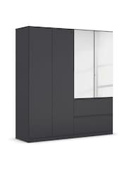 Rauch Grey Fosta Wood and Mirror Semi Fitted 4 Door Wardrobe - Image 3 of 4