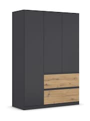 Rauch Grey Oak Fosta Wood Semi Fitted Triple Wardrobe - Image 3 of 6