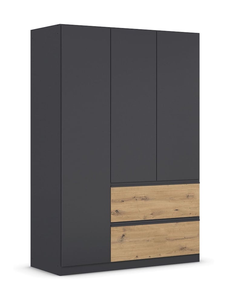 Rauch Grey Oak Fosta Wood Semi Fitted Triple Wardrobe - Image 3 of 6